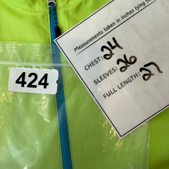 Champion Women Neon Lime Green Full Zip Windbreaker Jacket XL 791591 #424 - Picture 7 of 7